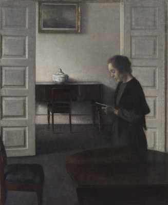 Hammershoi_Interieur-mit-lesender-Frau